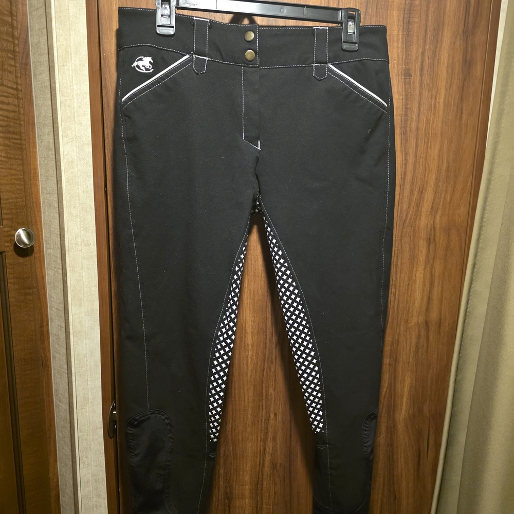 Piper Black Women's Trousers with White Accents